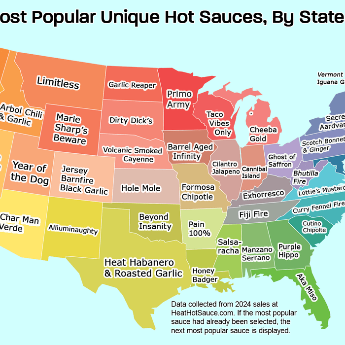 Which Sauce Is Most Popular In Each State - Heat